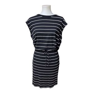 Banana Republic Black and White Striped Dress